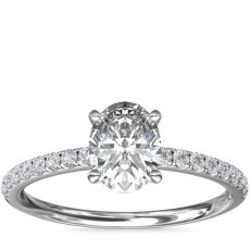 鉑金Riviera 密釘鑽石訂婚戒指（1/6 克拉總重量）